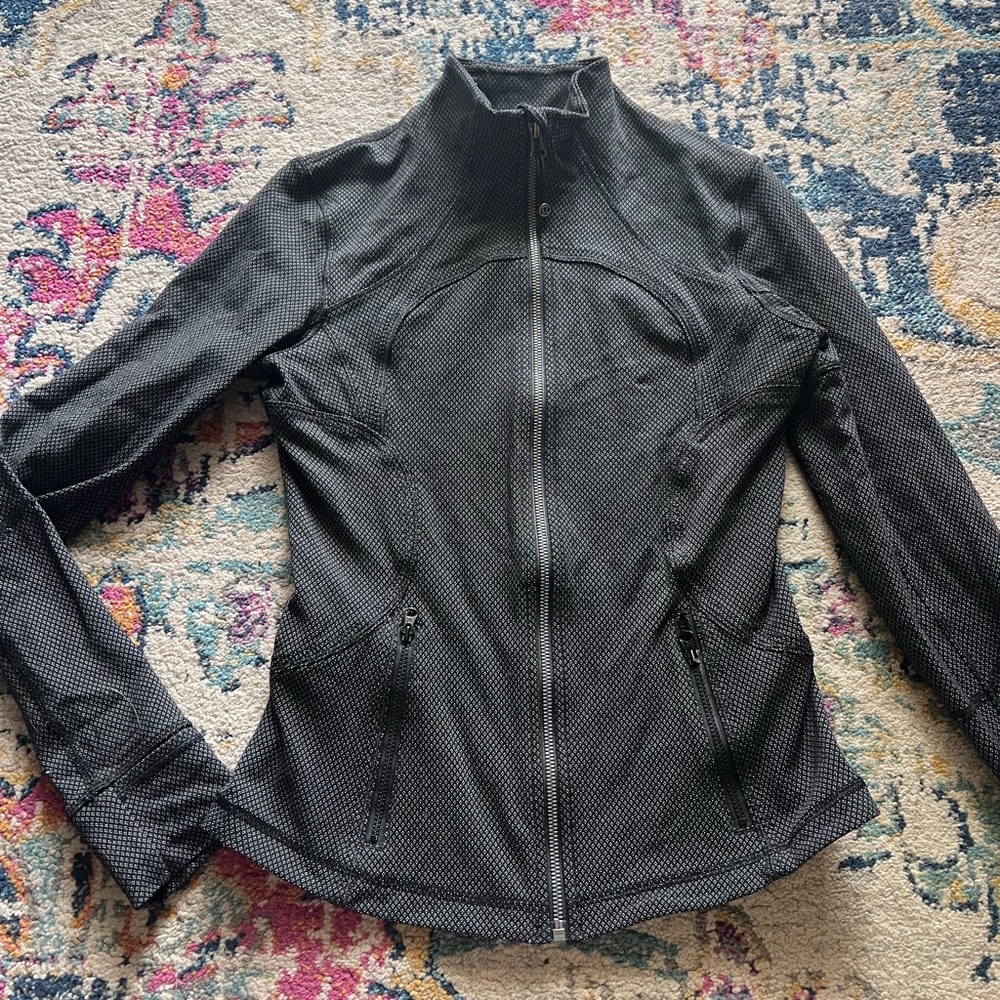 Lululemon define jacket polka dot black and white